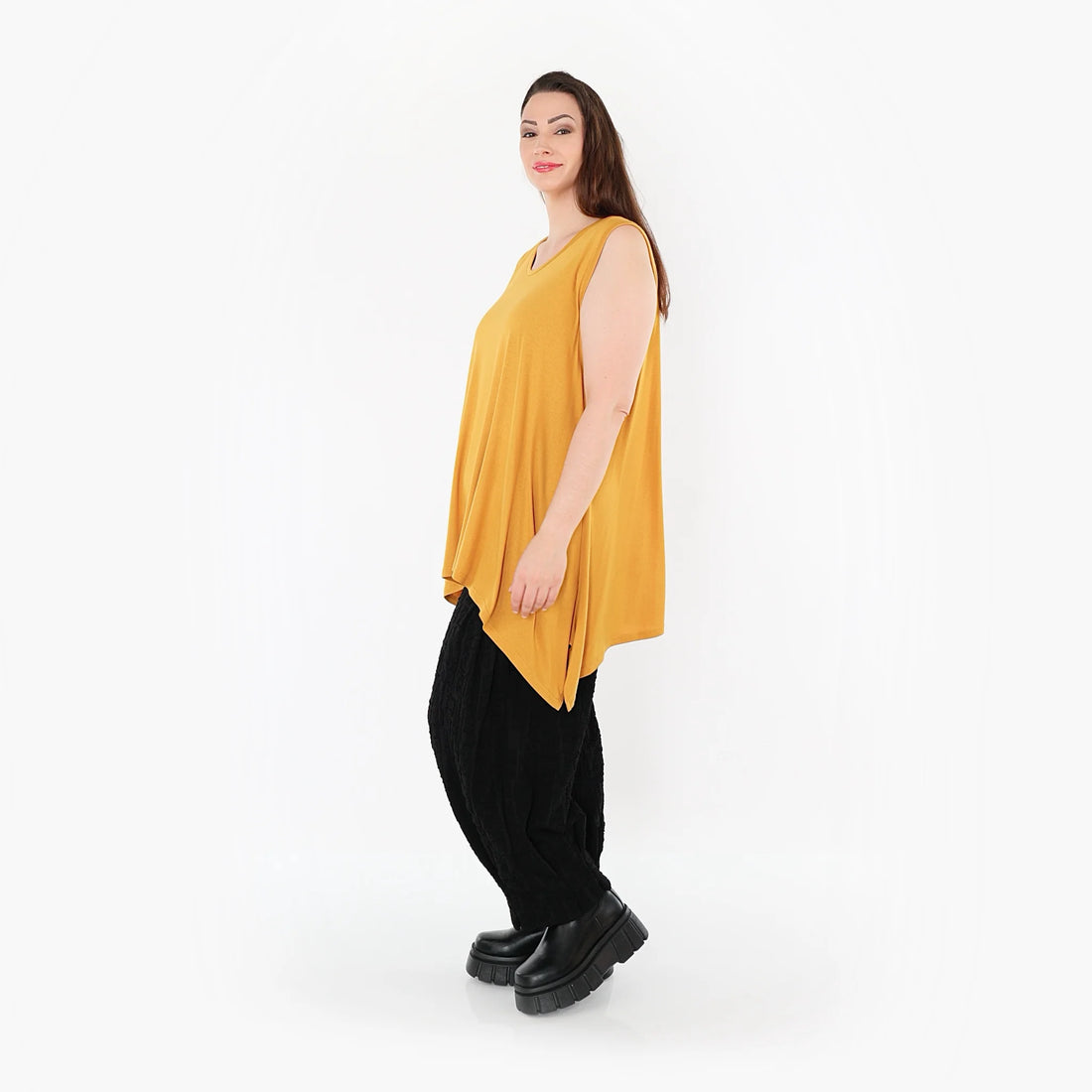  A-Form Top von AKH Fashion aus Viskose, 1531.03071, Senf, Ausgefallen, Zeitlos, Schick