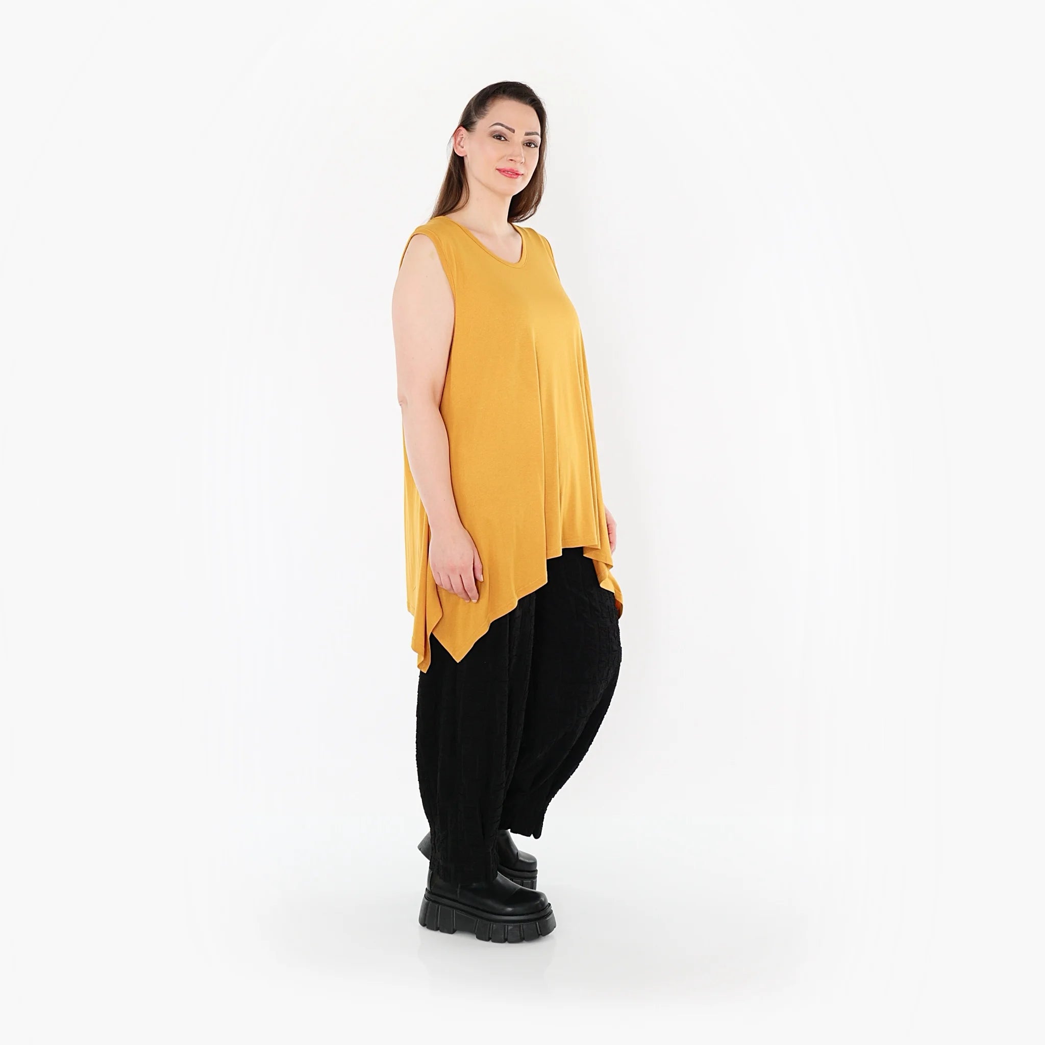  A-Form Top von AKH Fashion aus Viskose, 1531.03071, Senf, Ausgefallen, Zeitlos, Schick