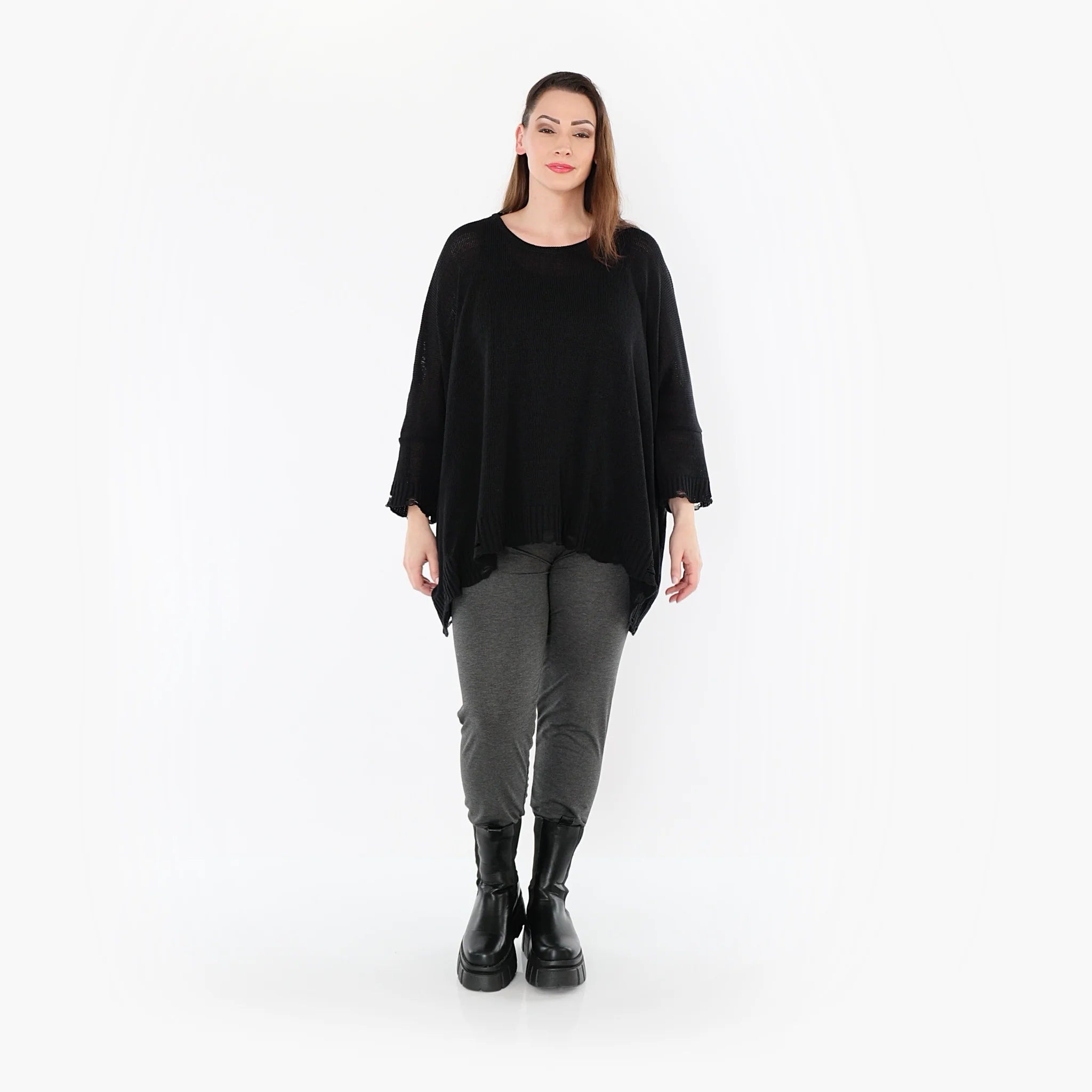  AKH Fashion Leggings in gerader Form, aus Viskose, 1531.0P100, Anthrazit, Ausgefallen
