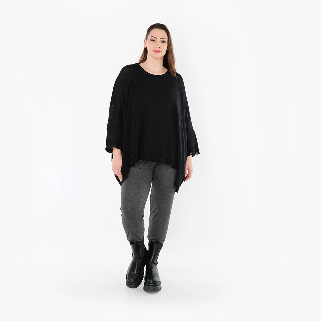  AKH Fashion Leggings in gerader Form, aus Viskose, 1531.0P100, Anthrazit, Ausgefallen