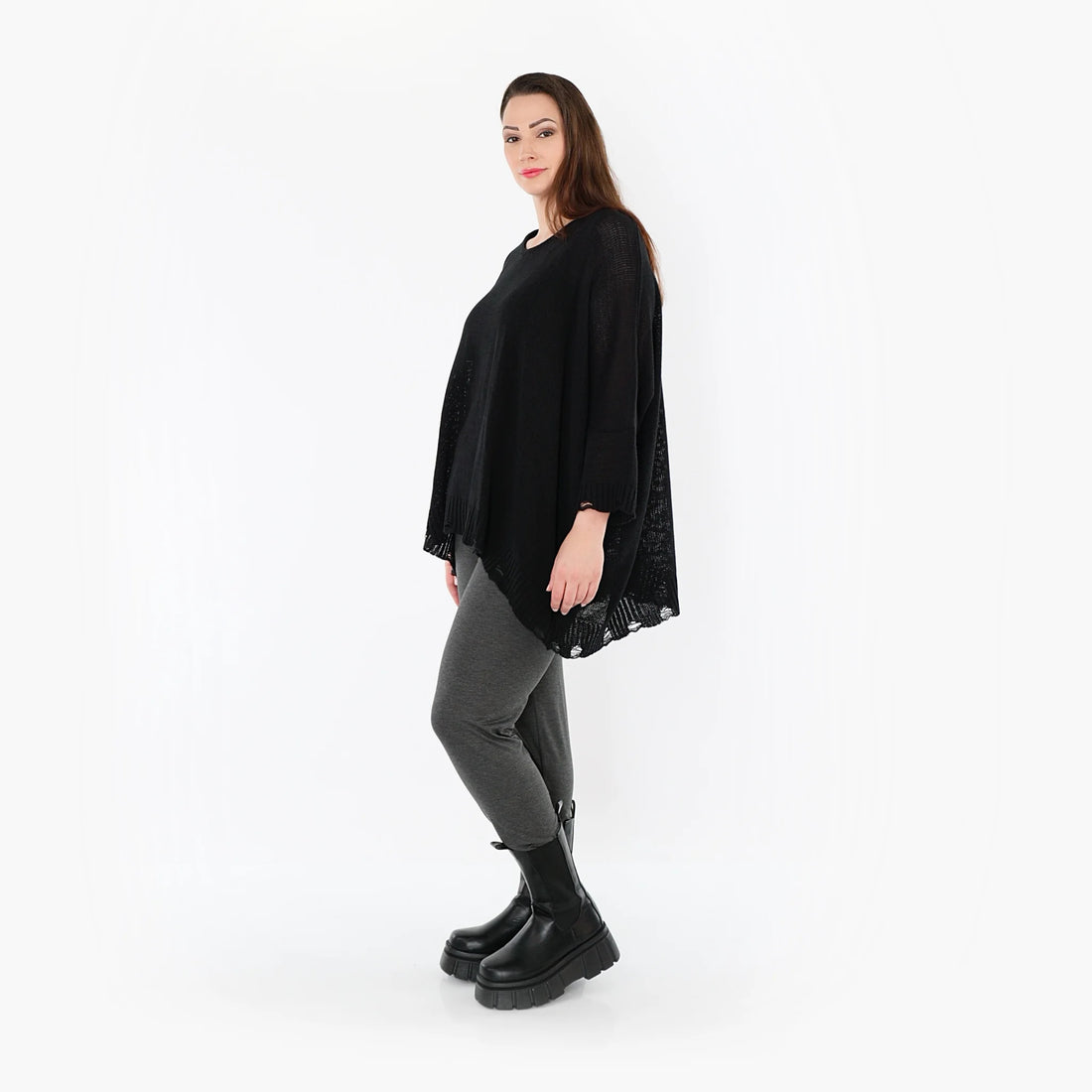 AKH Fashion Leggings in gerader Form, aus Viskose, 1531.0P100, Anthrazit, Ausgefallen