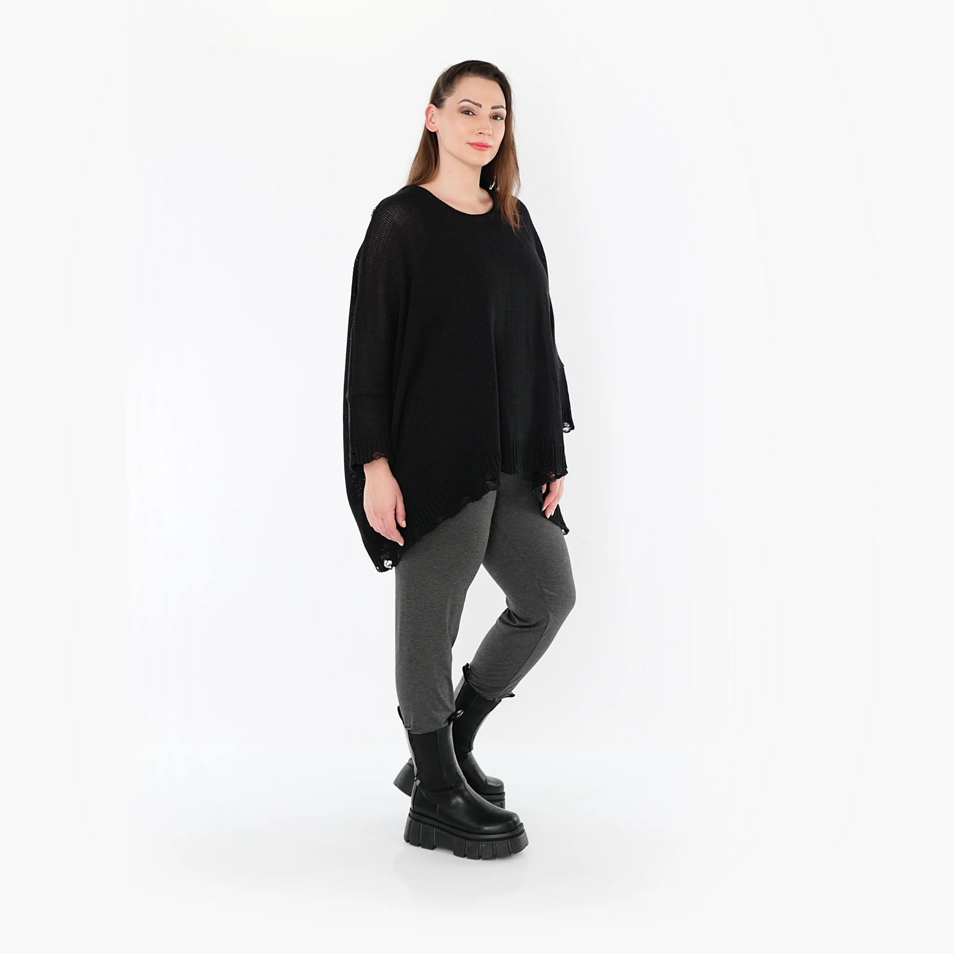  AKH Fashion Leggings in gerader Form, aus Viskose, 1531.0P100, Anthrazit, Ausgefallen