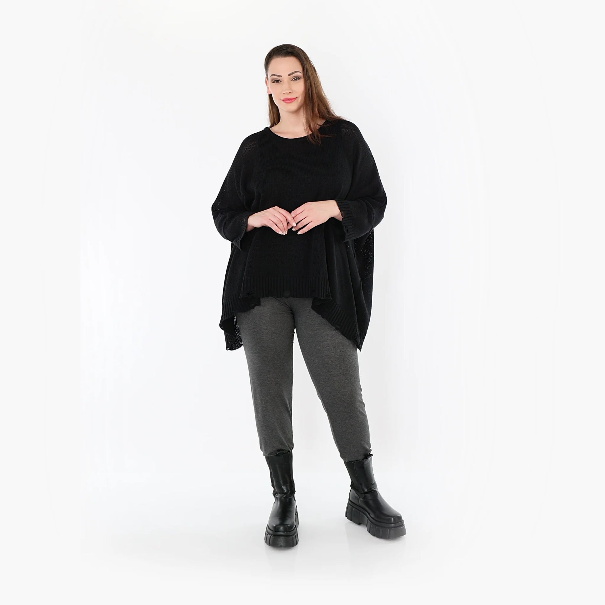  AKH Fashion Leggings in gerader Form, aus Viskose, 1531.0P100, Anthrazit, Ausgefallen