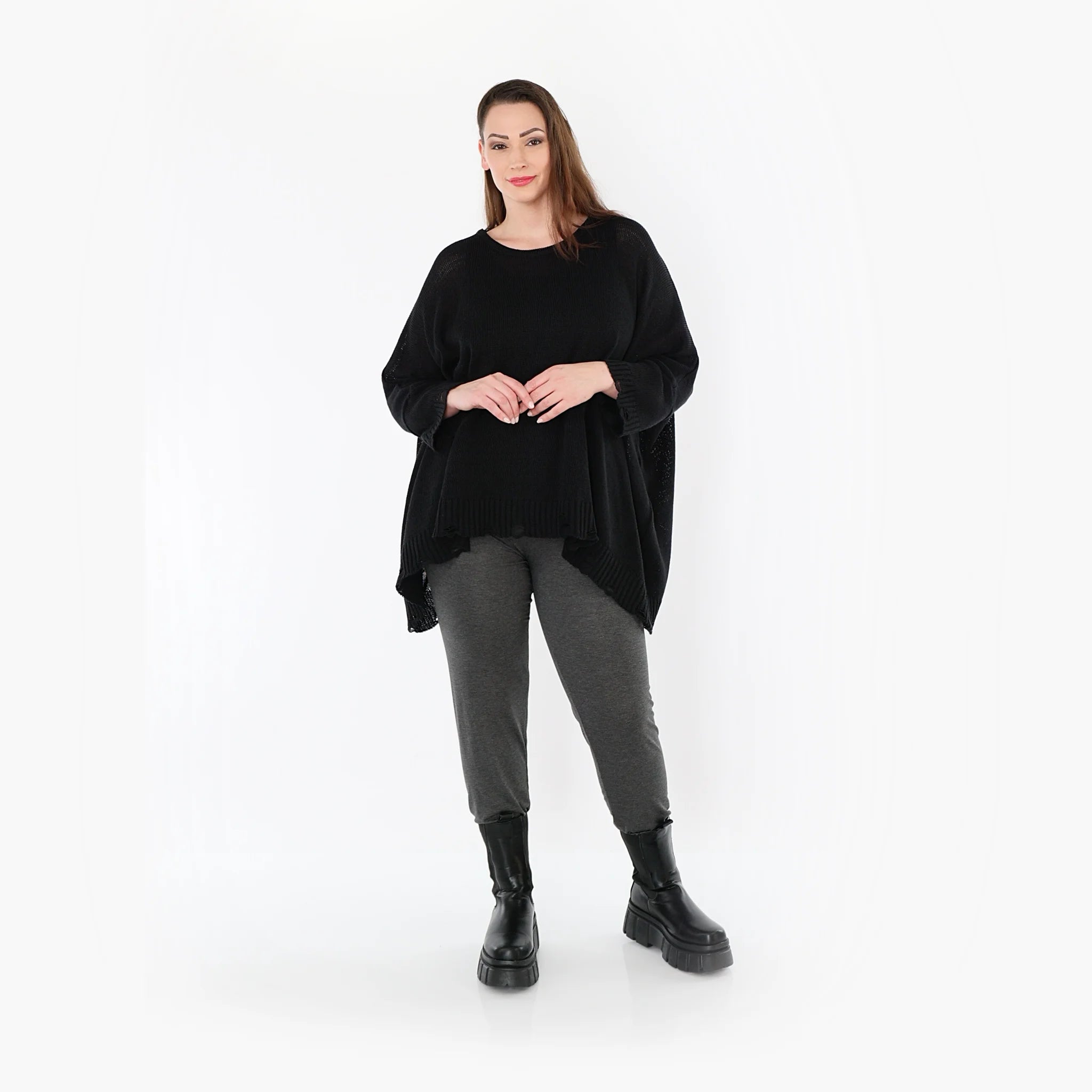  AKH Fashion Leggings in gerader Form, aus Viskose, 1531.0P100, Anthrazit, Ausgefallen