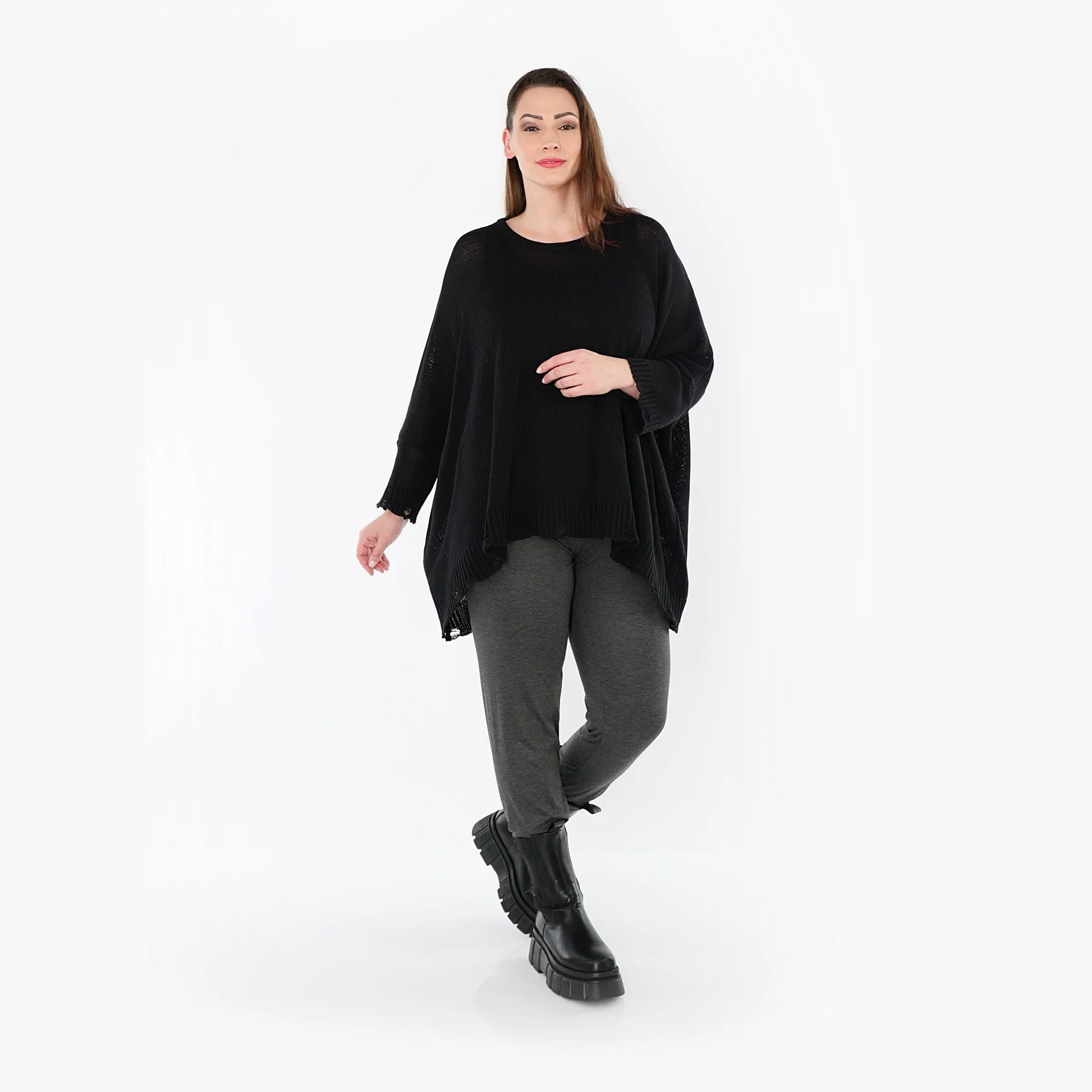  AKH Fashion Leggings in gerader Form, aus Viskose, 1531.0P100, Anthrazit, Ausgefallen