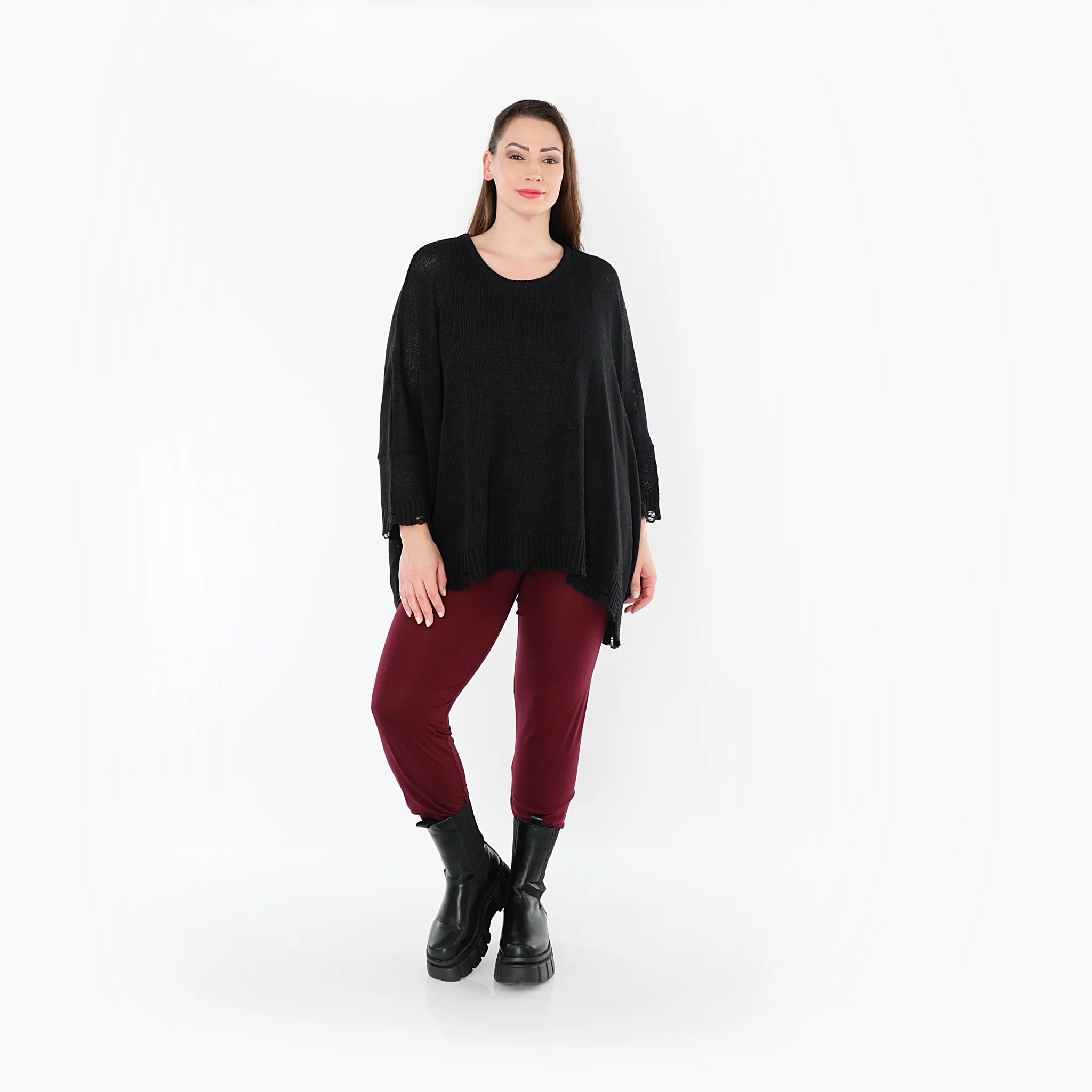  AKH Fashion Leggings in gerader Form, aus Viskose, 1531.0P100, Burgundy, Ausgefallen