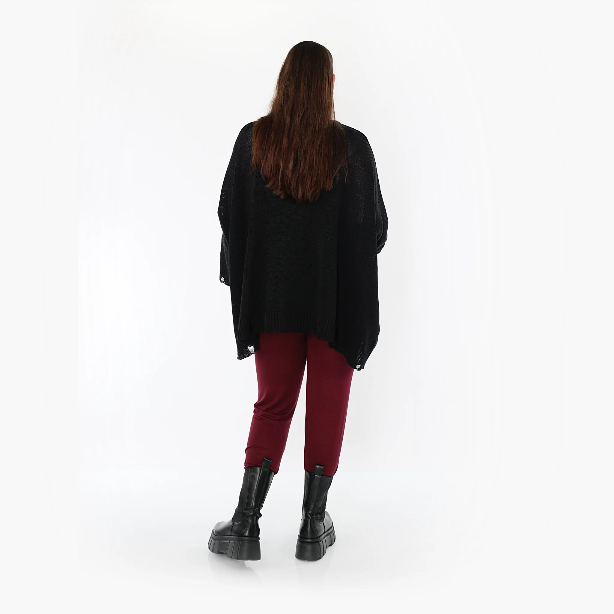  AKH Fashion Leggings in gerader Form, aus Viskose, 1531.0P100, Burgundy, Ausgefallen
