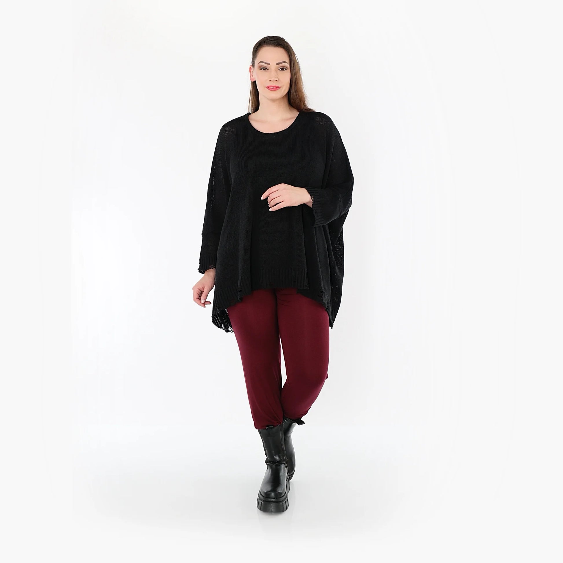  AKH Fashion Leggings in gerader Form, aus Viskose, 1531.0P100, Burgundy, Ausgefallen