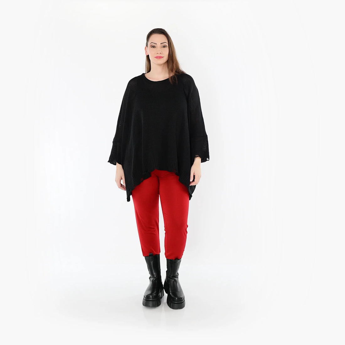  AKH Fashion Leggings in gerader Form, aus Viskose, 1531.0P100, Dunkelrot, Ausgefallen