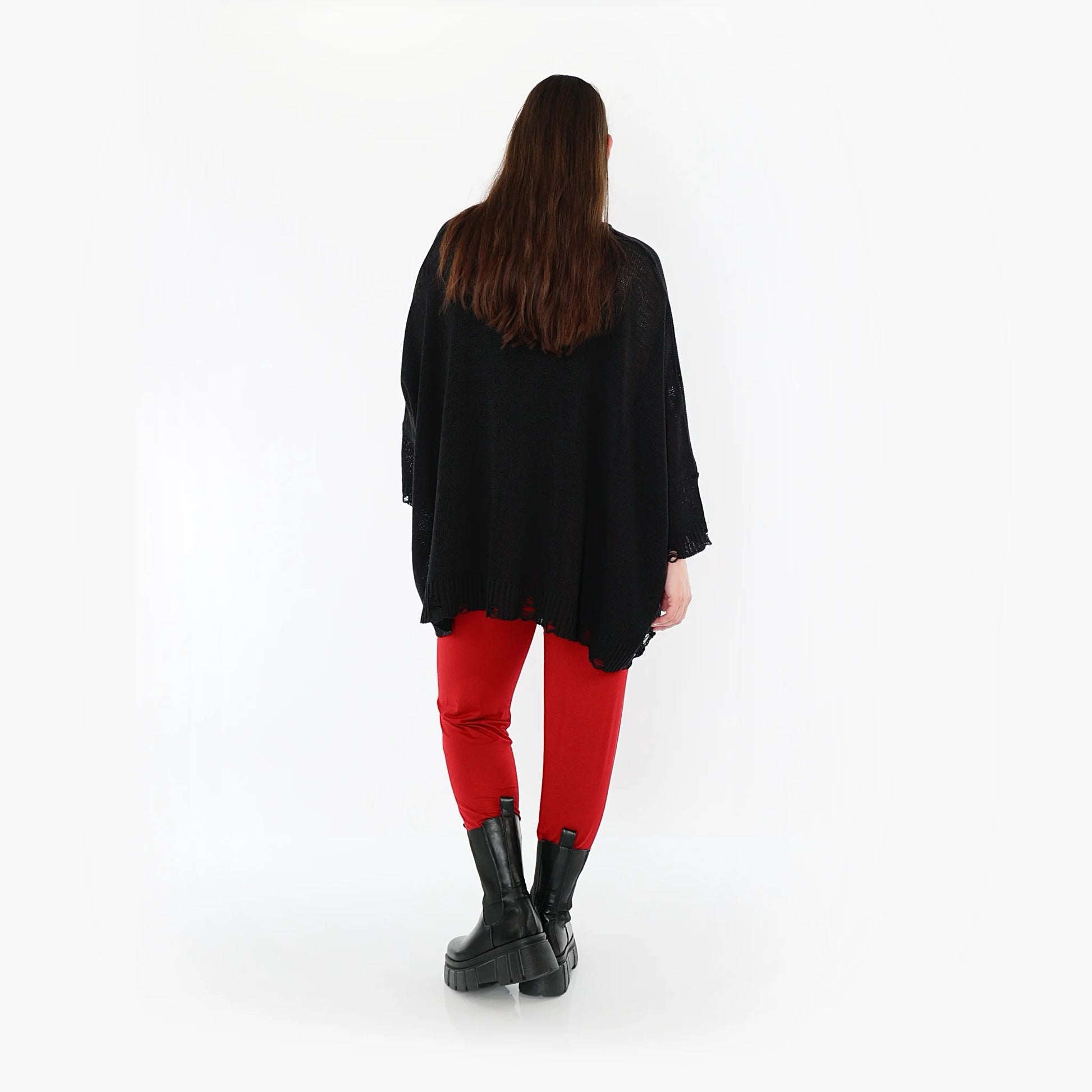  AKH Fashion Leggings in gerader Form, aus Viskose, 1531.0P100, Dunkelrot, Ausgefallen