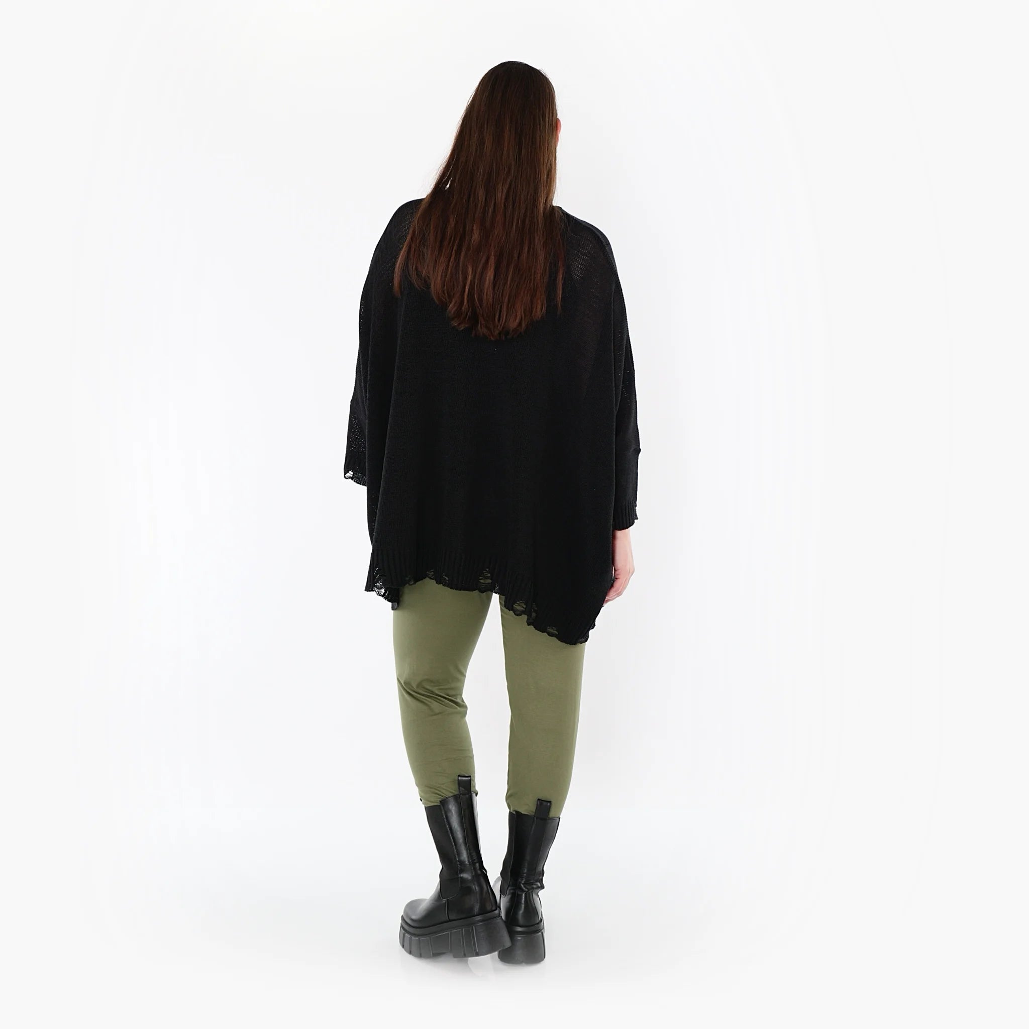  AKH Fashion Leggings in gerader Form, aus Viskose, 1531.0P100, Olive, Ausgefallen, Zeitlos