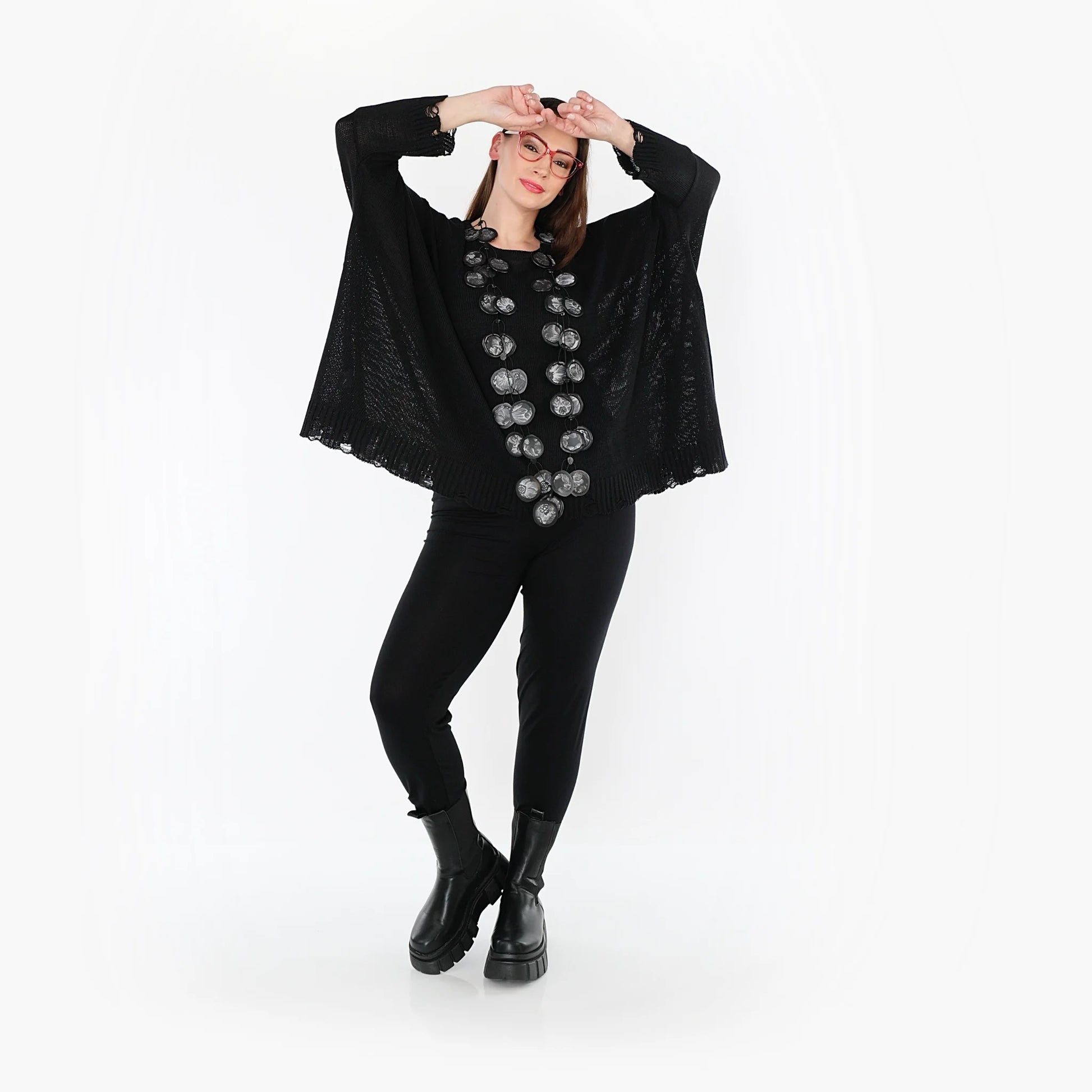  AKH Fashion Leggings in gerader Form, aus Viskose, 1531.0P100, Schwarz, Ausgefallen