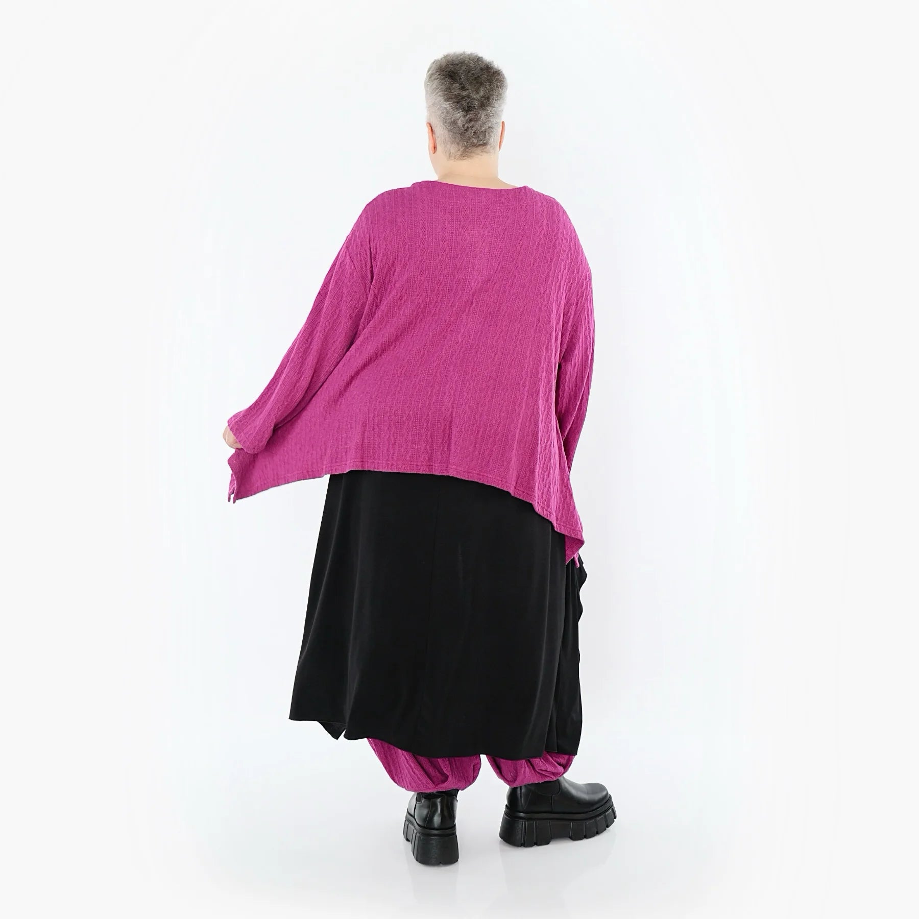  A-Form Jacke von AKH Fashion aus Materialmix, 1532.00118, Fuchsia, Wellen, Ausgefallen