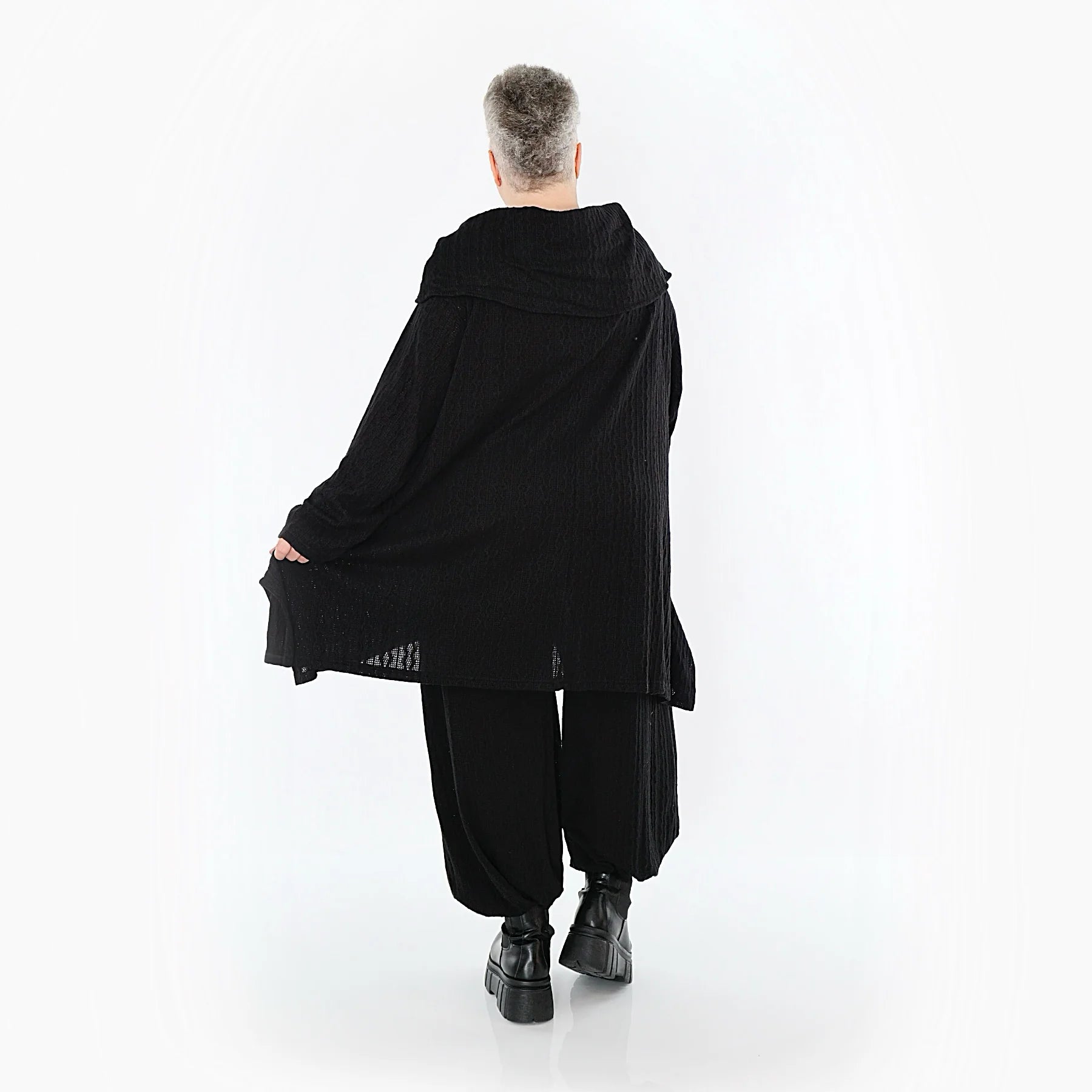  Ballonhose von AKH Fashion aus Materialmix, 1532.05920, Schwarz, Wellen, Ausgefallen