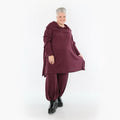 A-Form Bigshirt von AKH Fashion aus Materialmix, 1532.07145, Burgundy, Wellen, Ausgefallen