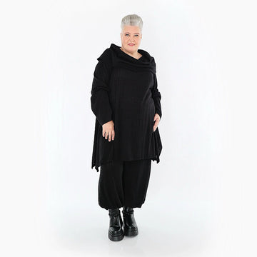  A-Form Bigshirt von AKH Fashion aus Materialmix, 1532.07145, Schwarz, Wellen, Ausgefallen