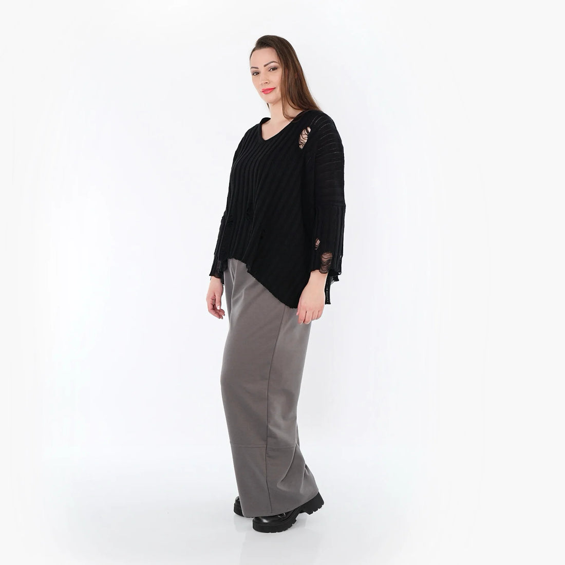  Marlene Hose von AKH Fashion aus Materialmix, 1536.00122, Grau, Ausgefallen, Zeitlos