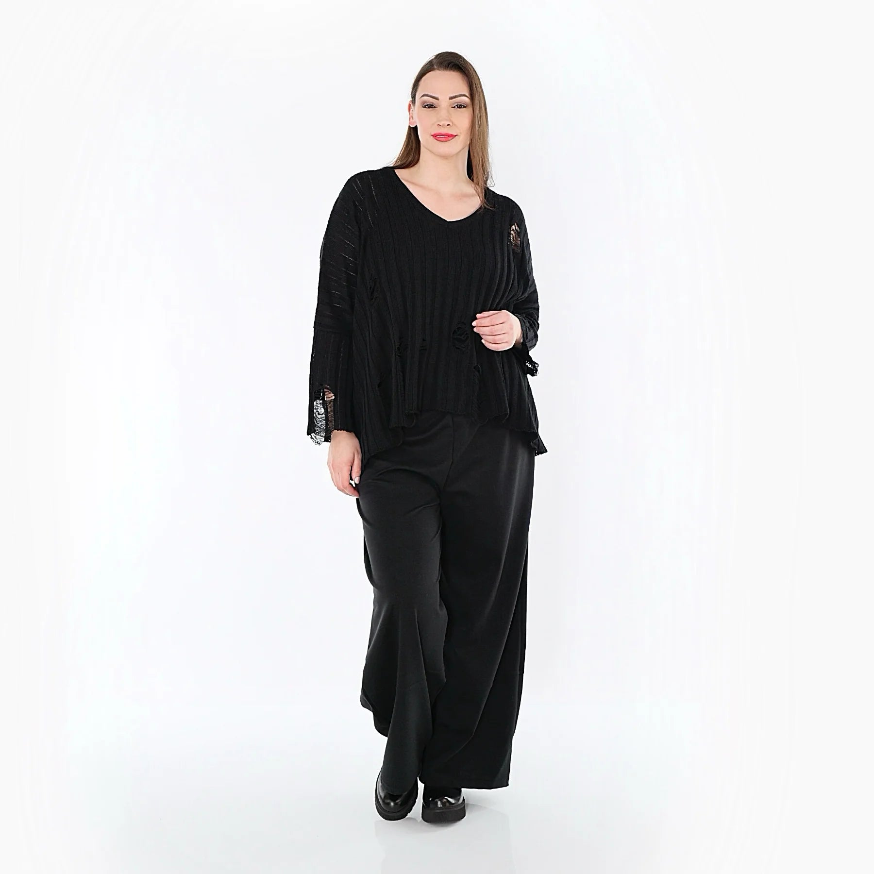  Marlene Hose von AKH Fashion aus Materialmix, 1536.00122, Schwarz, Ausgefallen, Zeitlos
