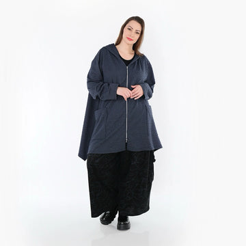  A-Form Jacke von AKH Fashion aus Baumwolle, 1539.02030, Azurblau, Punkte, Ausgefallen
