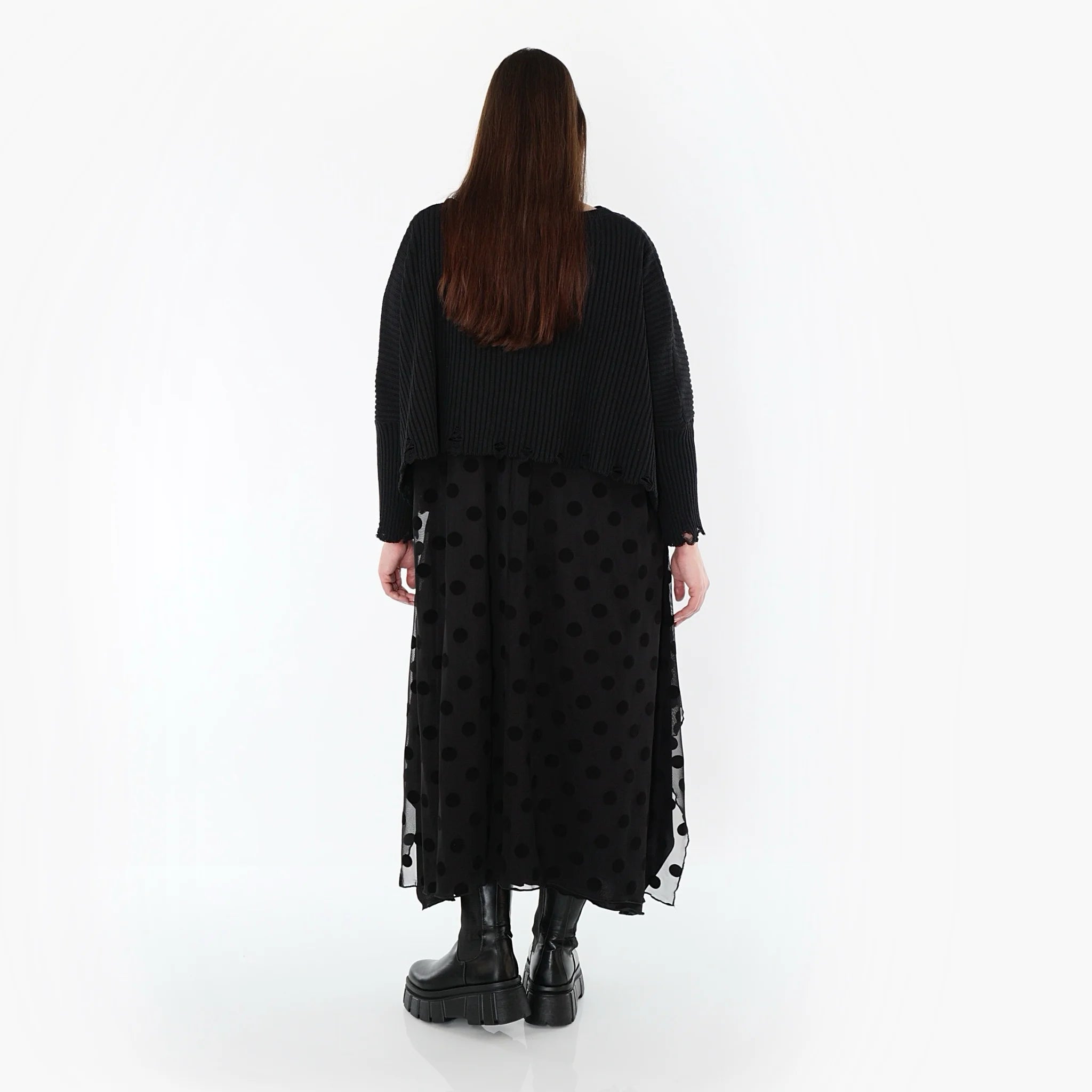  A-Form Tunika von AKH Fashion aus Polyester, 1544.05927, Schwarz, Punkte, Ausgefallen