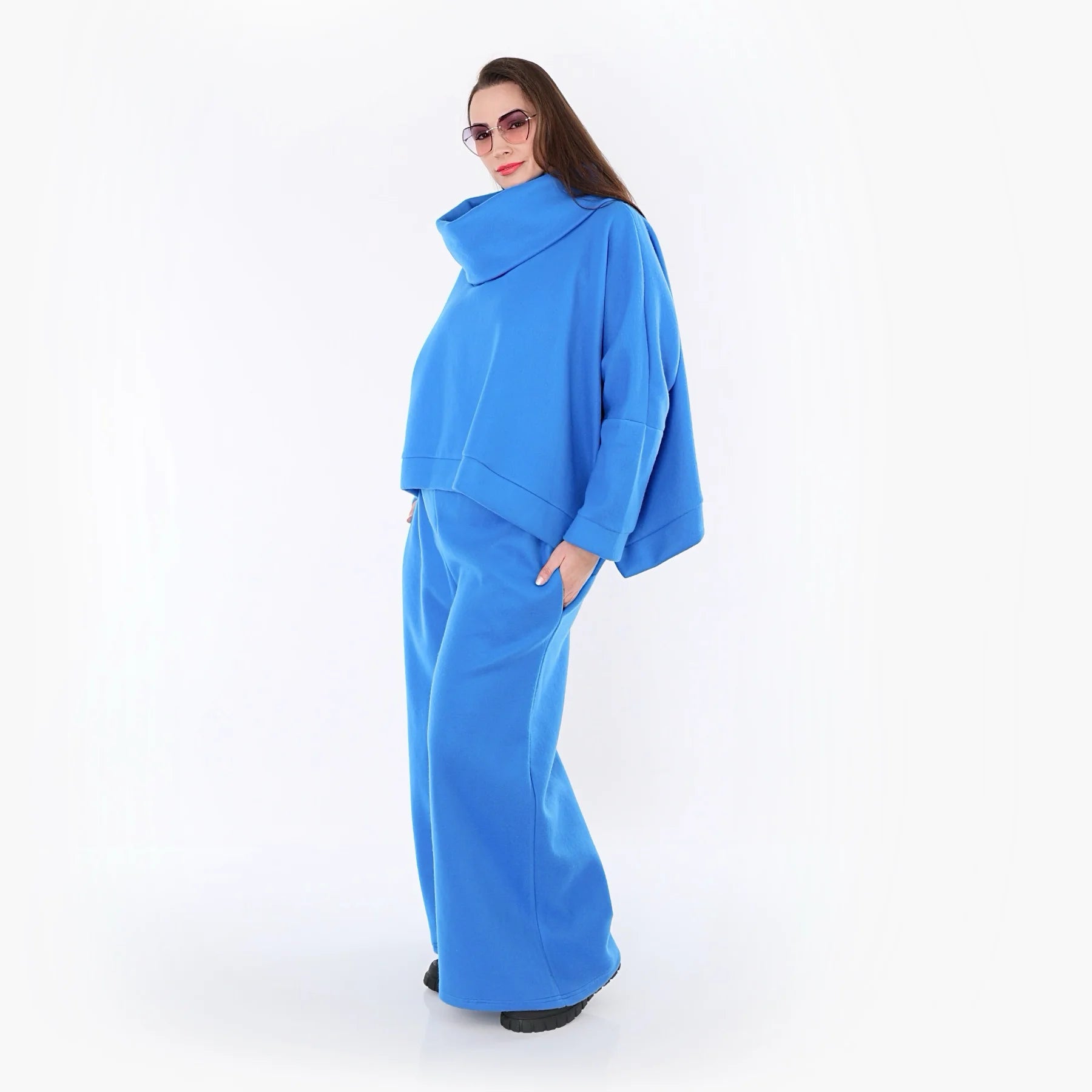 Palazzo Hose von AKH Fashion aus Baumwolle, 1547.06937, Blau, Ausgefallen, Zeitlos, Schick