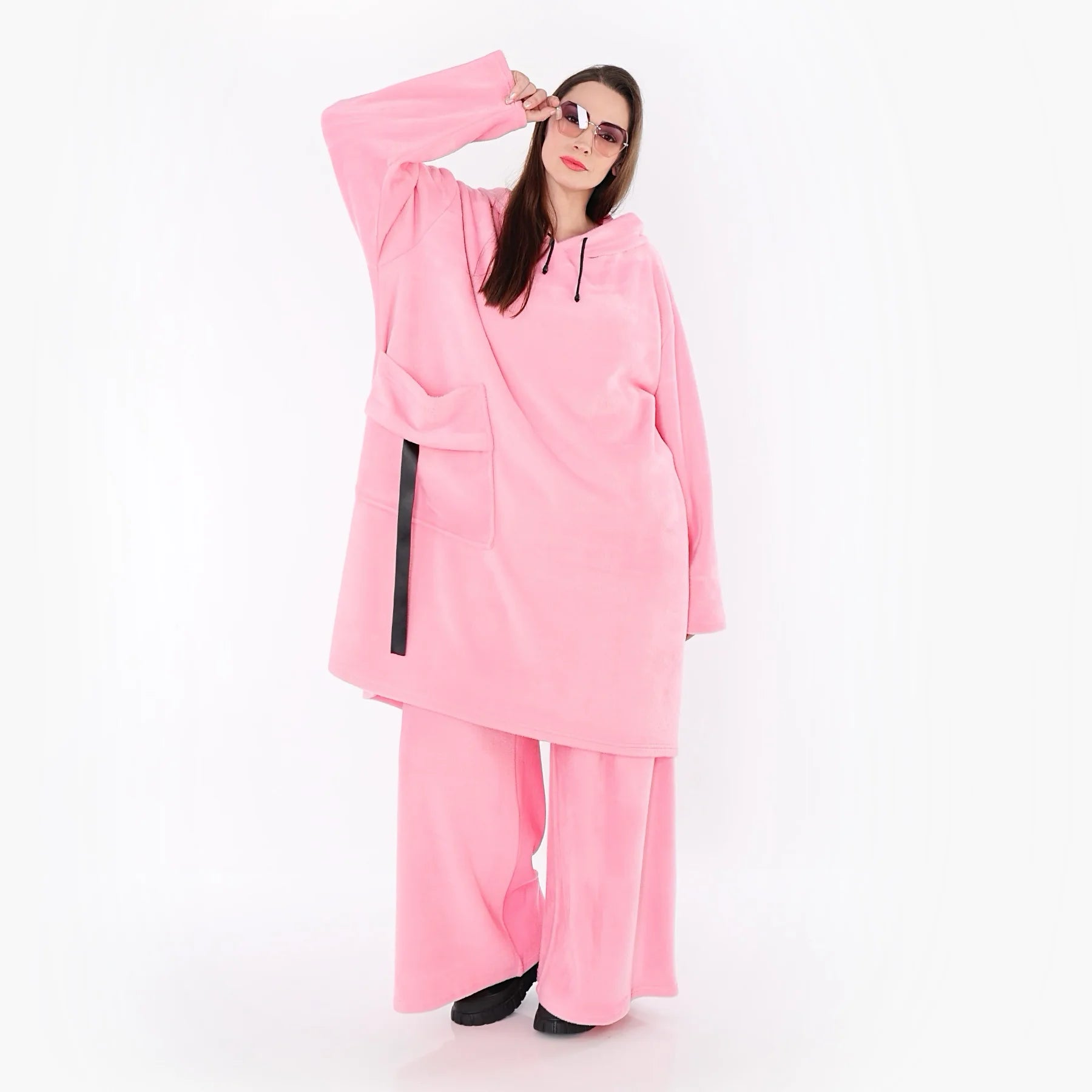  A-Form Kleid von AKH Fashion aus Baumwolle, 1547.06989, Pink, Ausgefallen, Zeitlos, Schick