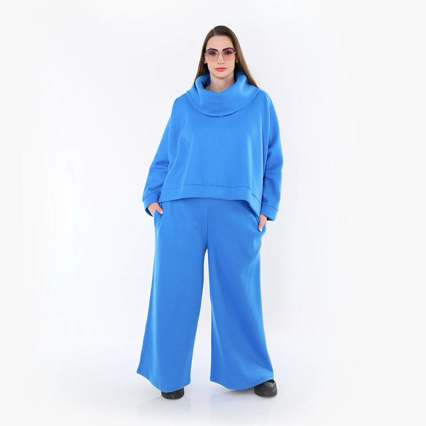 AKH Fashion Überwurf in kastiger Form, aus Baumwolle, 1547.7011R, Blau, Ausgefallen