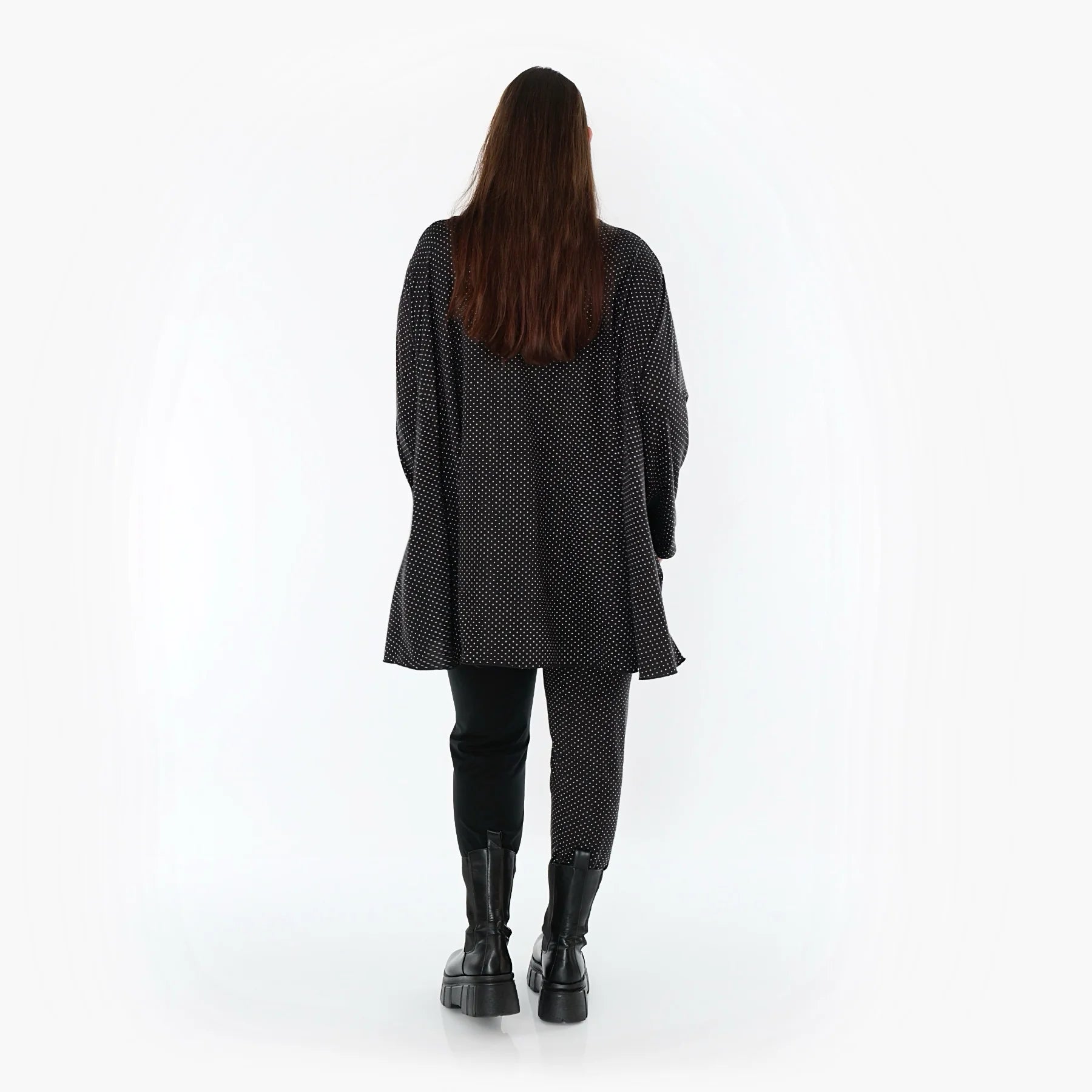  AKH Fashion Leggings in gerader Form, aus Viskose, 1558.0P100, Schwarz/Weiß, Punkte