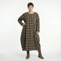  Ballonkleid von AKH Fashion aus Polyester, 1562.01926, Sand/Schwarz, Kariert, Ausgefallen