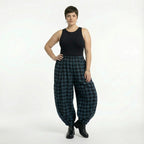  Ballonhose von AKH Fashion aus Polyester, 1562.08069, Blau/Schwarz, Kariert, Ausgefallen