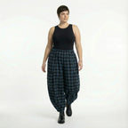  Ballonhose von AKH Fashion aus Polyester, 1562.08069, Blau/Schwarz, Kariert, Ausgefallen