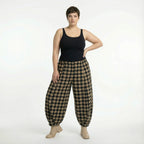  Ballonhose von AKH Fashion aus Polyester, 1562.08069, Sand/Schwarz, Kariert, Ausgefallen