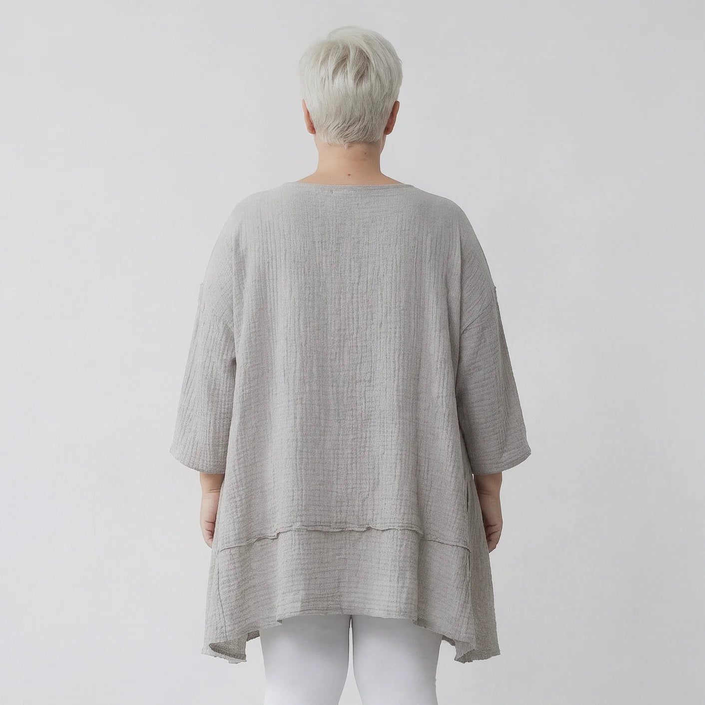 A-Form Bigshirt von AKH Fashion aus Baumwolle, 1573.05593, Beige, Kariert, Ausgefallen