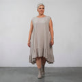  A-Form Kleid von AKH Fashion aus Baumwolle, 1573.07023, Beige, Kariert, Ausgefallen