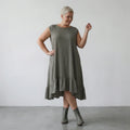  A-Form Kleid von AKH Fashion aus Baumwolle, 1573.07023, Khaki, Kariert, Ausgefallen
