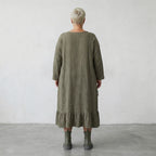  AKH Fashion Kleid in asymmetrischer Form, aus Baumwolle, 1573.07024, Khaki, Kariert