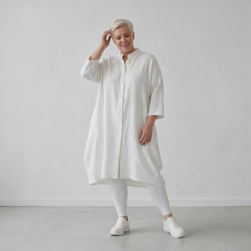 Ballon Bluse von AKH Fashion aus Baumwolle, 1573.07117, Weiß, Kariert, Ausgefallen, Schick