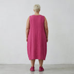  Ballonkleid von AKH Fashion aus Baumwolle, 1573.07118, Fuchsia, Kariert, Ausgefallen
