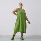  Ballonkleid von AKH Fashion aus Baumwolle, 1573.07118, Grün, Kariert, Ausgefallen, Zeitlos