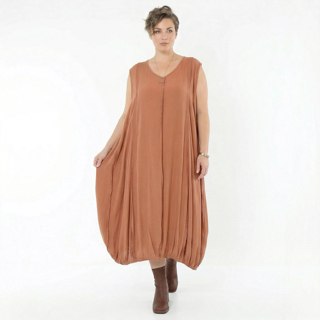 Ballonkleid von AKH Fashion aus Viskose, 1576.02288, Mauve, Ausgefallen, Zeitlos, Schick