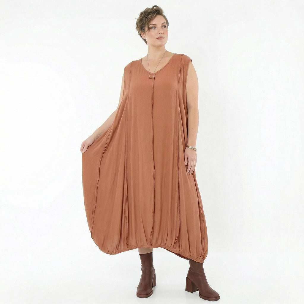 Ballonkleid von AKH Fashion aus Viskose, 1576.02288, Mauve, Ausgefallen, Zeitlos, Schick