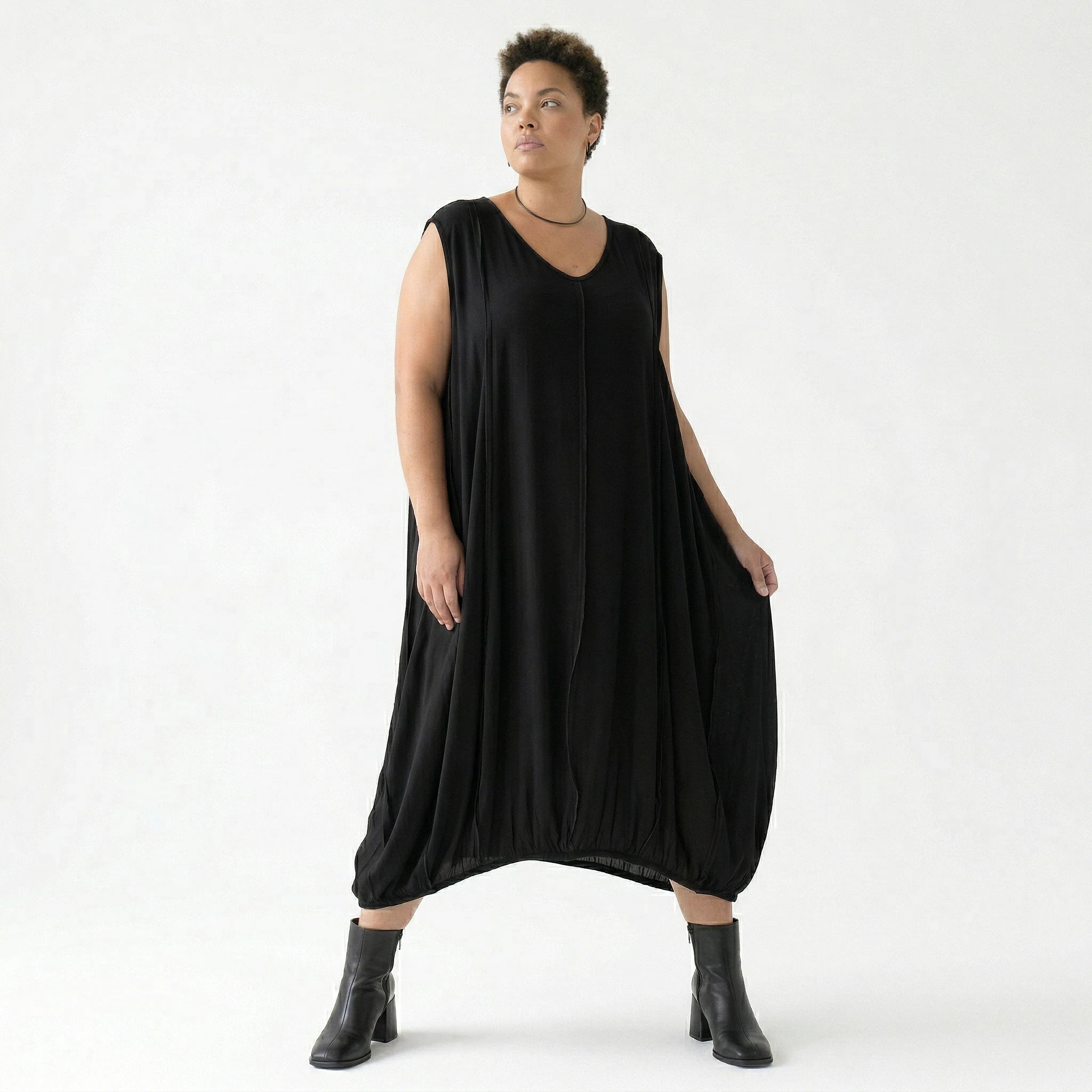 Ballonkleid von AKH Fashion aus Viskose, 1576.02288, Schwarz, Ausgefallen, Zeitlos, Schick