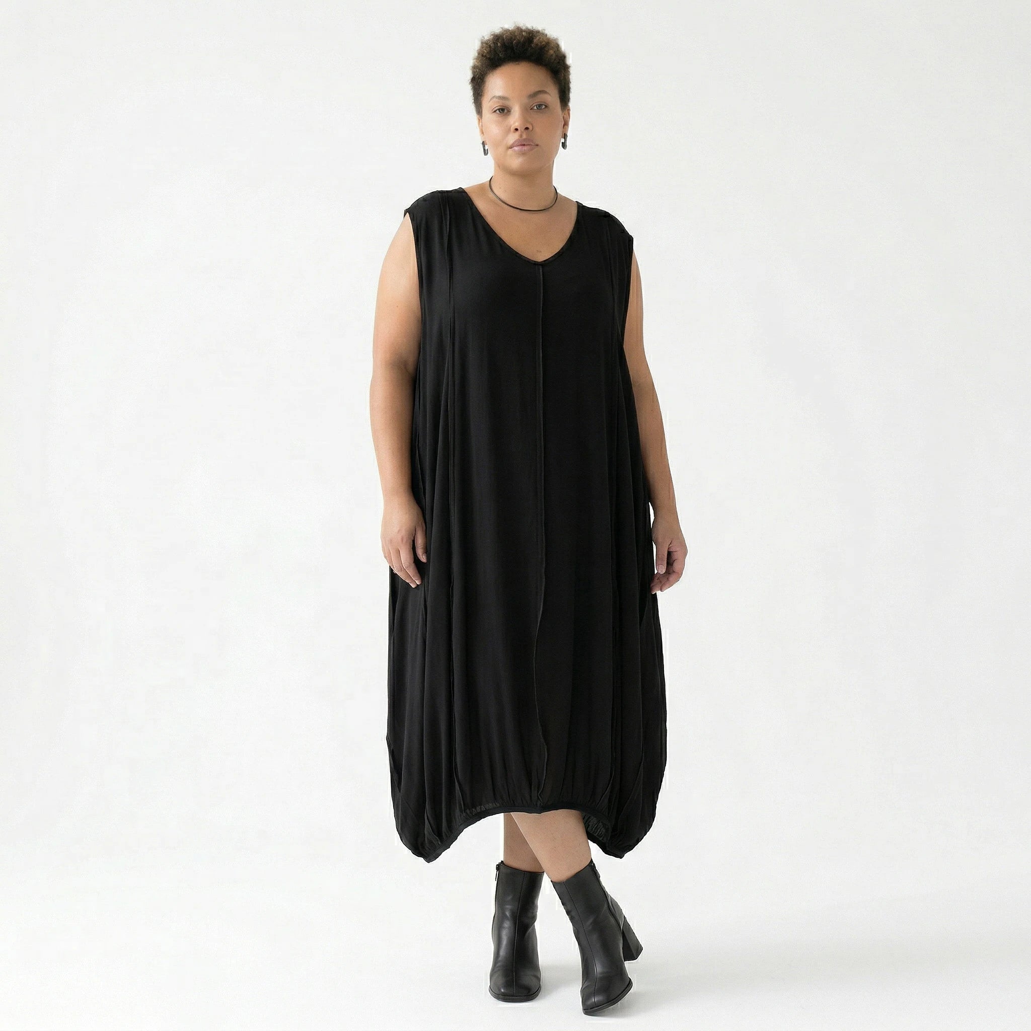 Ballonkleid von AKH Fashion aus Viskose, 1576.02288, Schwarz, Ausgefallen, Zeitlos, Schick