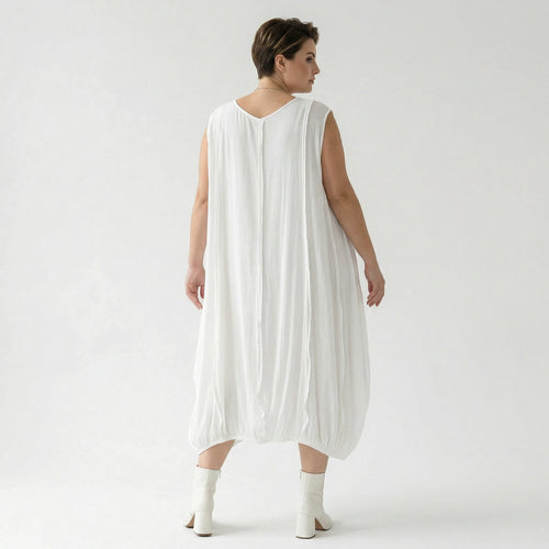 Ballonkleid von AKH Fashion aus Viskose, 1576.02288, Weiß, Ausgefallen, Zeitlos, Schick