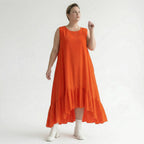 A-Form Kleid von AKH Fashion aus Viskose, 1576.07023, Orange, Ausgefallen, Zeitlos, Schick