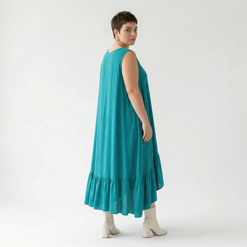 A-Form Kleid von AKH Fashion aus Viskose, 1576.07023, Petrol, Ausgefallen, Zeitlos, Schick