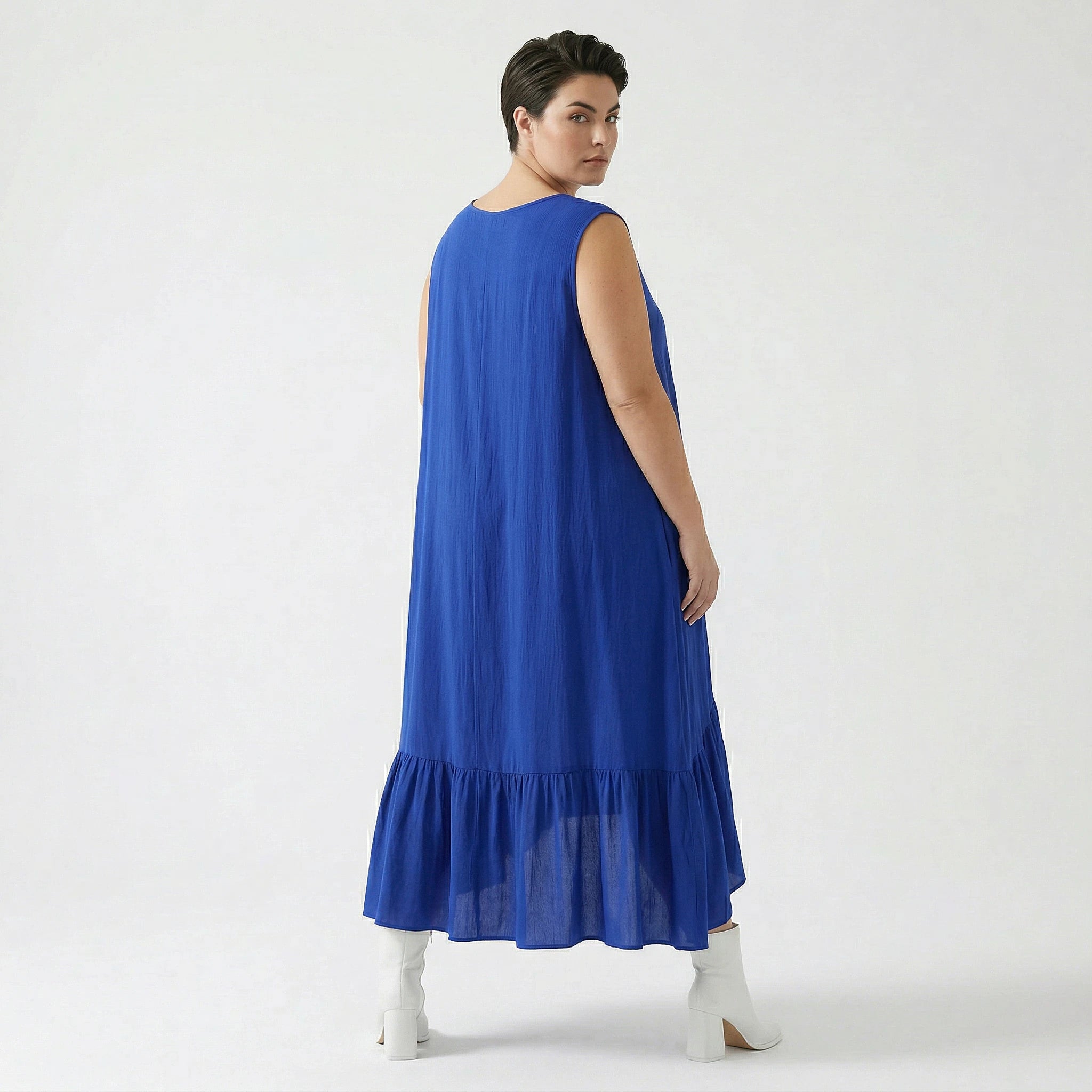 A-Form Kleid von AKH Fashion aus Viskose, 1576.07023, Royalblau, Ausgefallen, Zeitlos