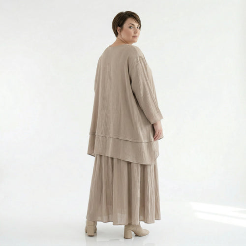 A-Form Rock von AKH Fashion aus Viskose, 1576.07186, Beige, Ausgefallen, Zeitlos, Schick
