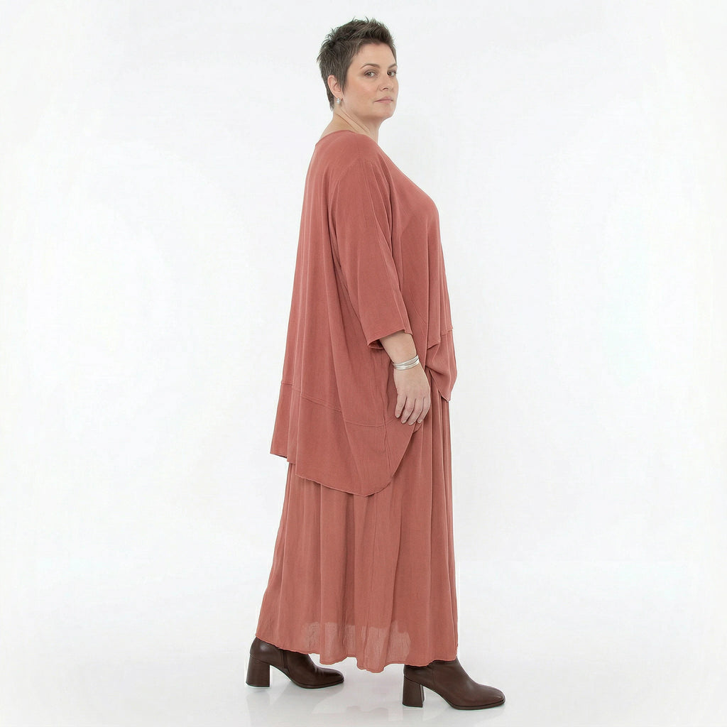 A-Form Rock von AKH Fashion aus Viskose, 1576.07186, Mauve, Ausgefallen, Zeitlos, Schick