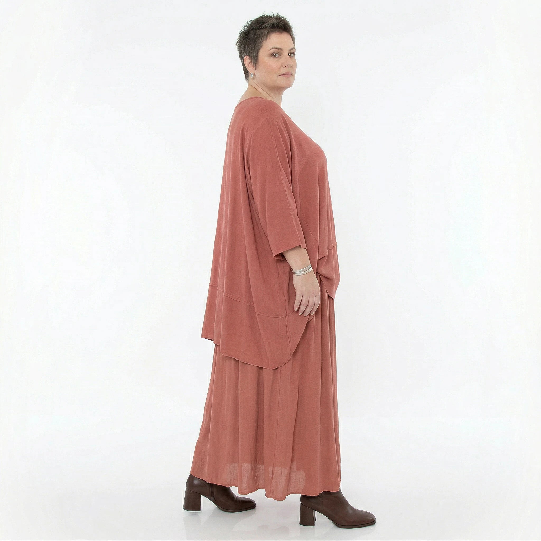 A-Form Rock von AKH Fashion aus Viskose, 1576.07186, Mauve, Ausgefallen, Zeitlos, Schick